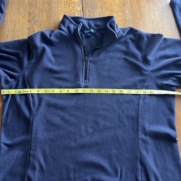 Lands End Micro Fleece Pullover 3/4 Zipper Size Lg 14-16 Navy Blue Long Sleeve - Picture 6 of 12